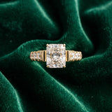 Yellow gold Radiant Cut Diamond Classic Solitaire Ring with Pavé Band and Four-Prong Setting_40