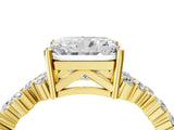 Yellow gold Radiant Cut Diamond Cluster Pavé Band with Four-Prong Setting_7