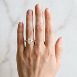 Yellow gold Radiant Cut Diamond Cluster Side Stone Solitaire Ring with Prong Setting_72