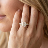Yellow gold Radiant Cut Diamond Engagement Ring with Pavé Band and Four-Prong Setting_14