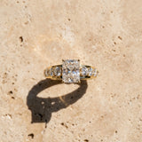 Yellow gold Radiant Cut Diamond Engagement Ring with Pavé Band and Four-Prong Setting_15