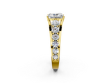 Yellow gold Radiant Cut Diamond Engagement Ring with Pavé Band and Four-Prong Setting_17