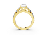 Yellow gold Radiant Cut Diamond Engagement Ring with Pavé Band and Four-Prong Setting_18