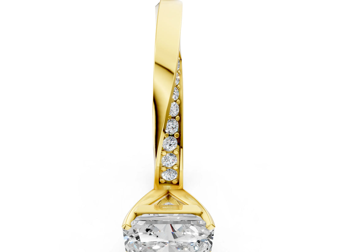 Yellow gold Radiant Cut Diamond Engagement Ring with Side Stone Accents and Four-Prong Setting_13