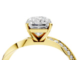 Yellow gold Radiant Cut Diamond Engagement Ring with Side Stone Accents and Four-Prong Setting_17