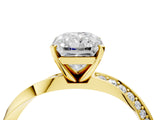 Yellow gold Radiant Cut Diamond Engagement Ring with Side Stone Accents and Four-Prong Setting_36