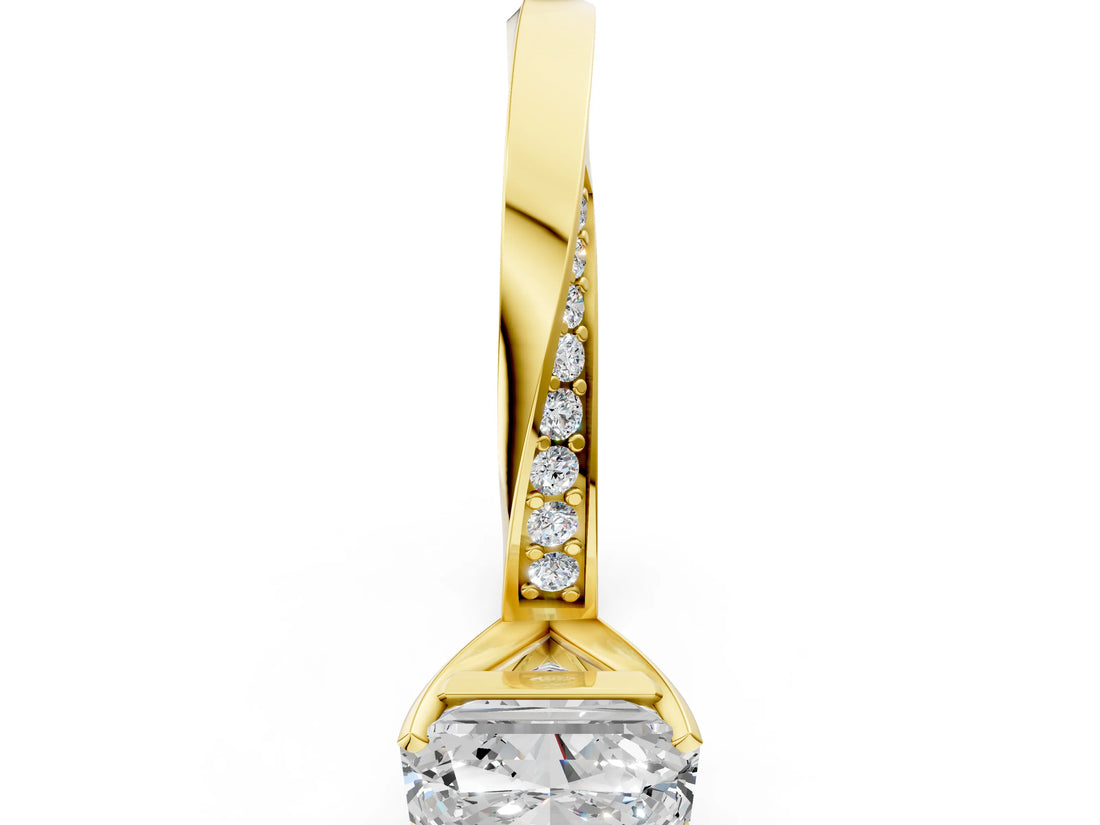 Yellow gold Radiant Cut Diamond Engagement Ring with Side Stone Accents and Four-Prong Setting_85