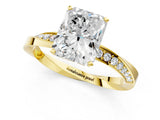 Yellow gold Radiant Cut Diamond Engagement Ring with Side Stone Accents and Four-Prong Setting_86