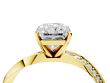 Yellow gold Radiant Cut Diamond Engagement Ring with Side Stone Accents and Four-Prong Setting_89