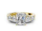 Yellow gold Radiant Cut Diamond Five-Stone Prong Set White Gold Ring_52