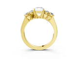 Yellow gold Radiant Cut Diamond Five-Stone Prong Set White Gold Ring_55