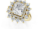 Yellow gold Radiant Cut Diamond Floral Double Halo Engagement Ring with Prong Setting_42