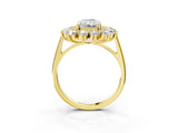 Yellow gold Radiant Cut Diamond Floral Double Halo Engagement Ring with Prong Setting_80