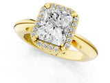 Yellow gold Radiant Cut Diamond Halo Engagement Ring with Split Shank and Four-Prong Setting_115