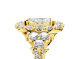 Yellow gold Radiant Cut Diamond Halo Ring with Pavé Band and Four-Prong Setting_46