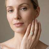 Yellow gold Radiant Cut Diamond Halo Ring with Solitaire Band and Prong Setting_13