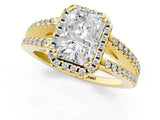 Yellow gold Radiant Cut Diamond Halo Split Shank Engagement Ring_40