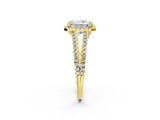 Yellow gold Radiant Cut Diamond Halo Split Shank Engagement Ring_41
