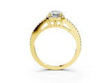 Yellow gold Radiant Cut Diamond Halo Split Shank Engagement Ring_42