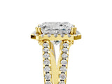 Yellow gold Radiant Cut Diamond Halo Split Shank Engagement Ring_44