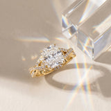 Yellow gold Radiant Cut Diamond  Halo Twist Band Solitaire Prong Setting Ring_15