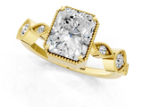 Yellow gold Radiant Cut Diamond Milgrain Marquise Band with Prong Setting_4