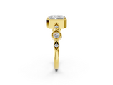 Yellow gold Radiant Cut Diamond Milgrain Marquise Band with Prong Setting_5