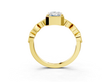 Yellow gold Radiant Cut Diamond Milgrain Marquise Band with Prong Setting_6