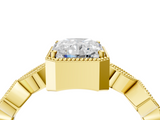 Yellow gold Radiant Cut Diamond Milgrain Marquise Band with Prong Setting_7