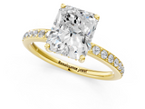 Yellow gold Radiant Cut Diamond Pavé Band Ring with Four-Prong Setting_37