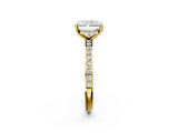 Yellow gold Radiant Cut Diamond Pavé Band Ring with Four-Prong Setting_38