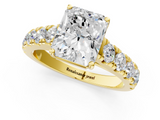 Yellow gold Radiant Cut Diamond Pavé Band Solitaire with Four-Prong Setting_26
