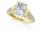 Yellow gold Radiant Cut Diamond Pavé Band Solitaire with Four-Prong Setting_26