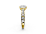 Yellow gold Radiant Cut Diamond Pavé Band Solitaire with Four-Prong Setting_27