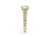 Yellow gold Radiant Cut Diamond Pavé Band Solitaire with Four-Prong Setting_27