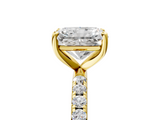 Yellow gold Radiant Cut Diamond Pavé Band Solitaire with Four-Prong Setting_9