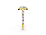 Yellow gold Radiant Cut Diamond Pavé Halo Ring with Four-Prong Setting_33