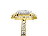 Yellow gold Radiant Cut Diamond Pavé Halo Ring with Four-Prong Setting_36