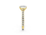 Yellow gold Radiant Cut Diamond Pavé Solitaire Engagement Ring with Four-Prong Setting_77