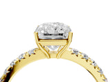 Yellow gold Radiant Cut Diamond Pavé Solitaire Engagement Ring with Four-Prong Setting_79