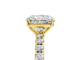 Yellow gold Radiant Cut Diamond Pavé Solitaire Engagement Ring with Four-Prong Setting_80