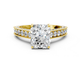 Yellow gold Radiant Cut Diamond Pave Band with Four-Prong Setting_37