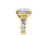 Yellow gold Radiant Cut Diamond Ring with Baguette Side Stones, Channel Set Band, and Four-Prong Setting_38