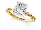 Yellow gold Radiant Cut Diamond Ring with Marquise and Round with Yellow Sapphire side stone Side Stones and Four-Prong Setting_25