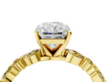 Yellow gold Radiant Cut Diamond Ring with Marquise and Round with Yellow Sapphire side stone Side Stones and Four-Prong Setting_28