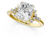 Yellow gold Radiant Cut Diamond Ring with Side Stones and Four-Prong Setting_85