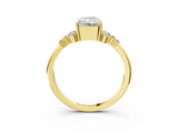 Yellow gold Radiant Cut Diamond Ring with Side Stones and Four-Prong Setting_87