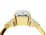 Yellow gold Radiant Cut Diamond Ring with Side Stones and Four-Prong Setting_88