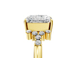 Yellow gold Radiant Cut Diamond Ring with Side Stones and Four-Prong Setting_89