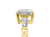 Yellow gold Radiant Cut Diamond Ring with Tapered Baguette Side Stones in Four-Prong Setting_20